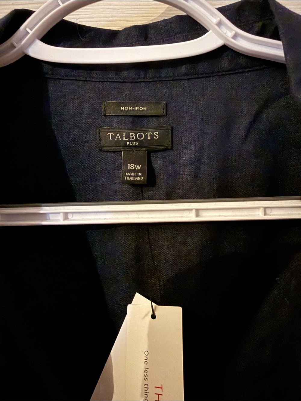 Talbots women’s non iron  Dark Navy Button-Down Shirt - Picture 3 of 4